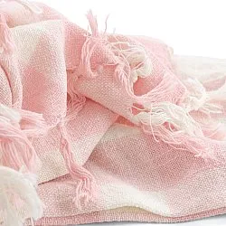 Coperte - Isela check cotton throw (crema/rosa)