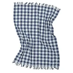 Coperte - Isela check cotton throw (blu navy/blu chiaro)