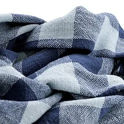 Coperte - Isela check cotton throw (blu navy/blu chiaro)