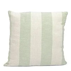 Federa - Kora stripe cotton cushion cover (crema/verde chiaro)