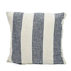 Federa - Kora stripe cotton cushion cover (crema/blu navy)