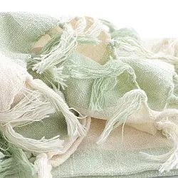 Coperte - Kora stripe cotton throw (crema/verde chiaro)