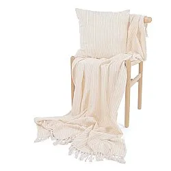 Federa - Rumi stripe cotton cushion cover (crema/rosa/azzurro chiaro)
