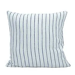 Federa - Rumi stripe cotton cushion cover (azzurro chiaro/blu navy/crema)