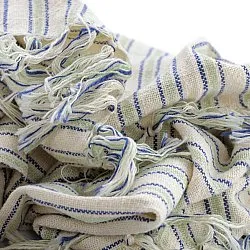 Coperte - Rumi stripe cotton throw (crema/blu navy/verde chiaro)