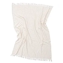 Coperte - Rumi stripe cotton throw (crema/rosa/azzurro chiaro)