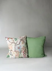 Set di 2 federe decorative per cuscini da divano, colore verde oliva, 45 x 45 cm, per divano letto, stile boho, in morbido velluto a coste, motivo a righe patchwork, motivo a