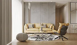 Tappeto rotondo - Lawrance (grigio/bianco)