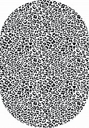Tappeto ovale - Leopard (nero/bianco)