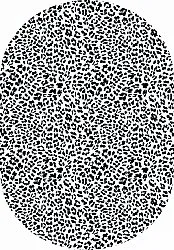 Tappeto ovale - Leopard (nero/bianco)