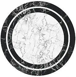 Tappeto rotondo - Amaliada (nero/bianco)