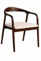 Sedia con braccioli - Aspa (marrone scuro/beige) - 2 pezzi