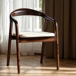 Sedia con braccioli - Aspa (marrone scuro/beige) - 2 pezzi