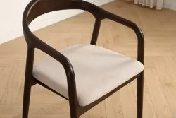 Sedia con braccioli - Aspa (marrone scuro/beige) - 2 pezzi