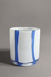 Porta candele S - Zuri (bianco/blu)