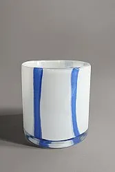Porta candele S - Zuri (bianco/blu)