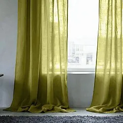Tende Set da 2 - Tenda misto lino Lumira (verde)