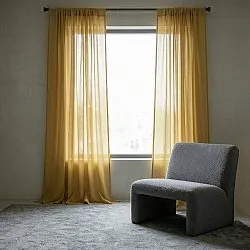 Tende Set da 2 - Tenda misto lino Lumira (ocra)