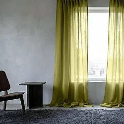 Tende Set da 2 - Tenda misto lino Lumira (verde)