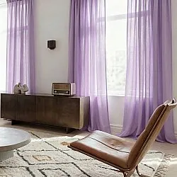 Tende Set da 2 - Tenda misto lino Lumira (viola)