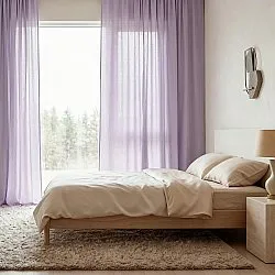 Tende Set da 2 - Tenda misto lino Lumira (viola)