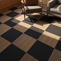Moquette - Almeria Piastrelle tessili 24 pz. (a righe irregolari marrone)
