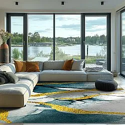 Tappeto Wilton - Alvaro (blu/bianco/oro)