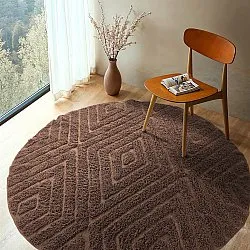 Tappeti rotondi - Amberley Natural Cotton Shaggy (marrone)