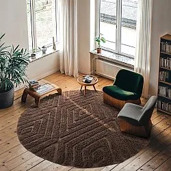 Tappeti rotondi - Amberley Natural Cotton Shaggy (marrone)