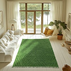 Tappeto A Pelo Lungo - Amberley Natural Cotton Shaggy (verde)