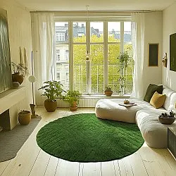 Tappeti rotondi - Amberley Natural Cotton Shaggy (verde)
