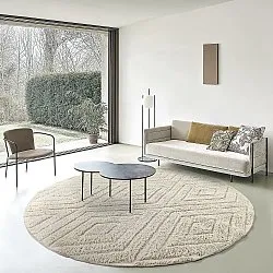 Tappeti rotondi - Amberley Natural Cotton Shaggy (bianco)