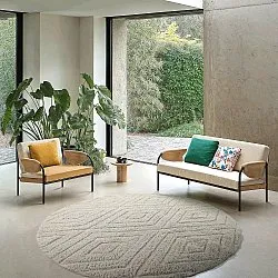 Tappeti rotondi - Amberley Natural Cotton Shaggy (bianco)