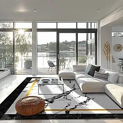 Tappeto Wilton - Avola (nero/bianco/oro)