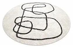 Tappeti rotondi - Bavello Natural Cotton Shaggy (offwhite/nero)