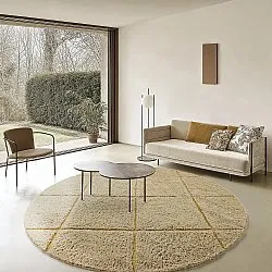 Tappeti rotondi - Bellevue Natural Cotton Shaggy (beige/marrone)