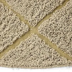 Tappeti rotondi - Bellevue Natural Cotton Shaggy (beige/marrone)