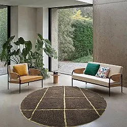 Tappeti rotondi - Bellevue Natural Cotton Shaggy (marrone/giallo)