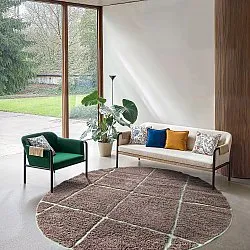 Tappeti rotondi - Bellevue Natural Cotton Shaggy (tortora/verde)