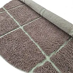 Tappeti rotondi - Bellevue Natural Cotton Shaggy (tortora/verde)