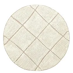 Tappeti rotondi - Bellevue Natural Cotton Shaggy (bianco sporco/beige)