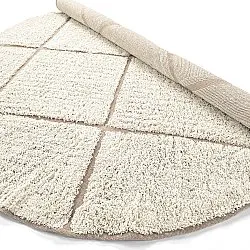 Tappeti rotondi - Bellevue Natural Cotton Shaggy (bianco sporco/beige)