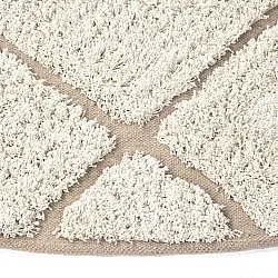 Tappeti rotondi - Bellevue Natural Cotton Shaggy (bianco sporco/beige)