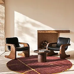 Tappeti rotondi - Bellevue Natural Cotton Shaggy (rosso/arancione)