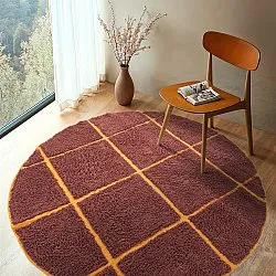 Tappeti rotondi - Bellevue Natural Cotton Shaggy (rosso/arancione)