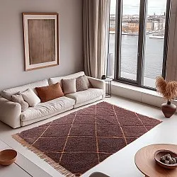 Tappeto A Pelo Lungo - Bellevue Natural Cotton Shaggy (rosso/arancione)