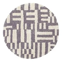 Tappeti rotondi - Bergamo Natural Cotton Shaggy (grigio/bianco)