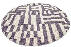 Tappeti rotondi - Bergamo Natural Cotton Shaggy (grigio/bianco)