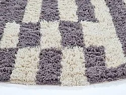Tappeti rotondi - Bergamo Natural Cotton Shaggy (grigio/bianco)
