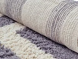Tappeti rotondi - Bergamo Natural Cotton Shaggy (grigio/bianco)